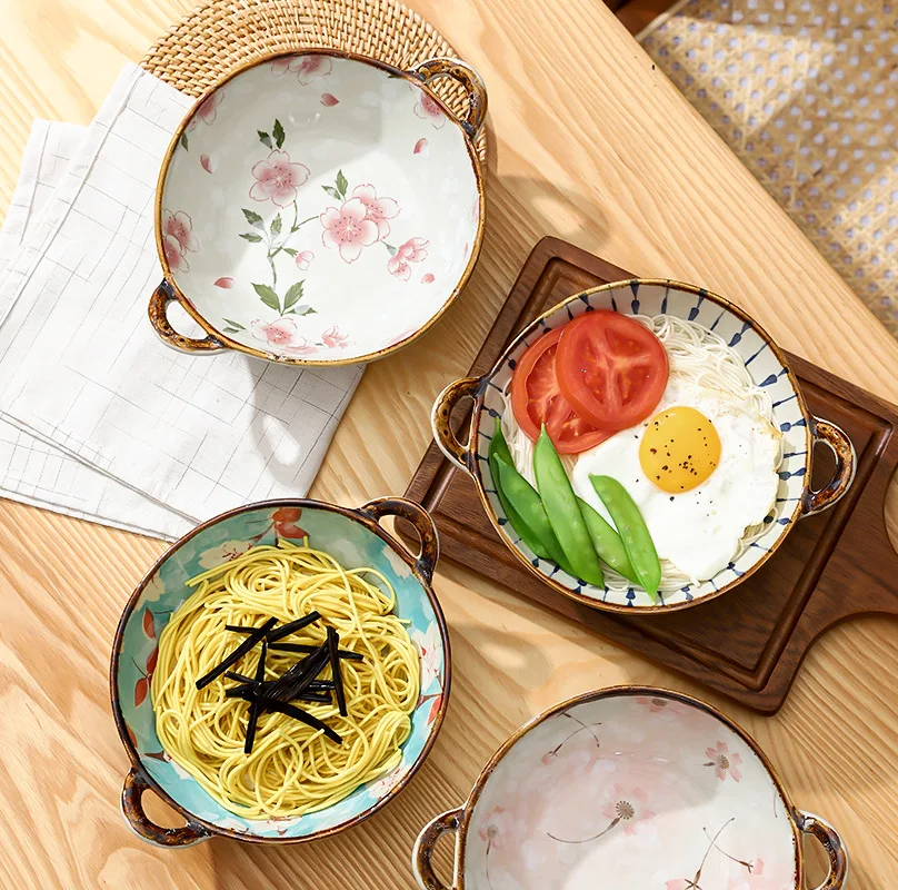 Microwavable Ceramic Bowl with Handles Microwavable Ceramic Bowl with Handles