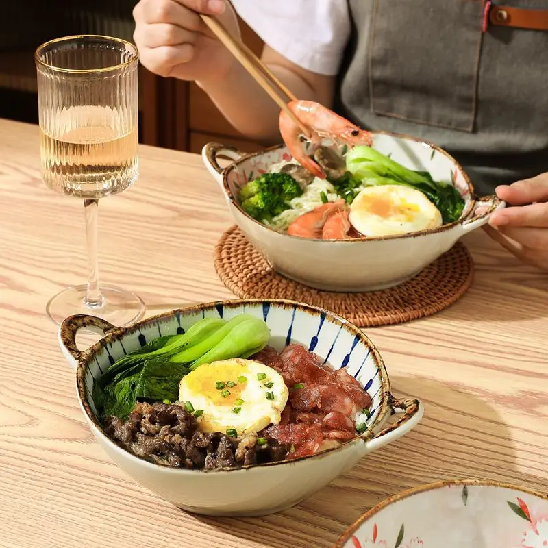 Microwavable Ceramic Bowl with Handles Microwavable Ceramic Bowl with Handles
