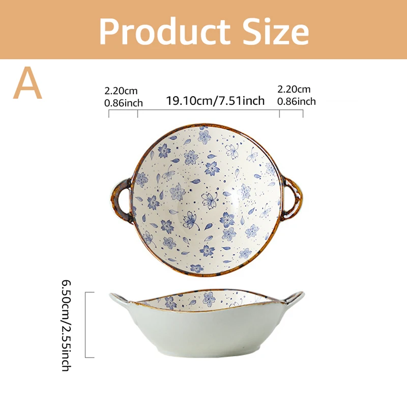 Microwavable Ceramic Bowl with Handles Microwavable Ceramic Bowl with Handles
