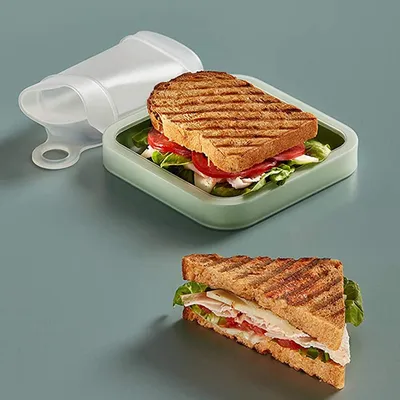 Microwaveable Silicone Sandwich Box Lunch Container