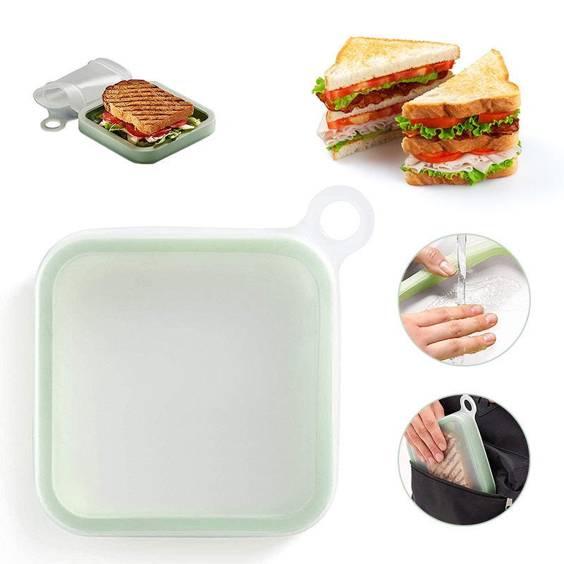 Microwaveable Silicone Sandwich Box Lunch Container