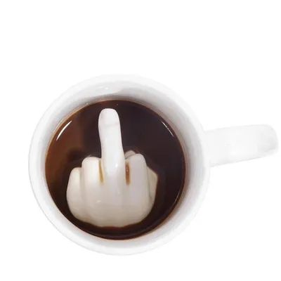 Middle Finger in The Bottom Mug Novelty Style Mixing Coffee Milk Cup Funny Ceramic Mug Middle Finger in The Bottom Mug Novelty Style Mixing Coffee Milk Cup Funny Ceramic Mug