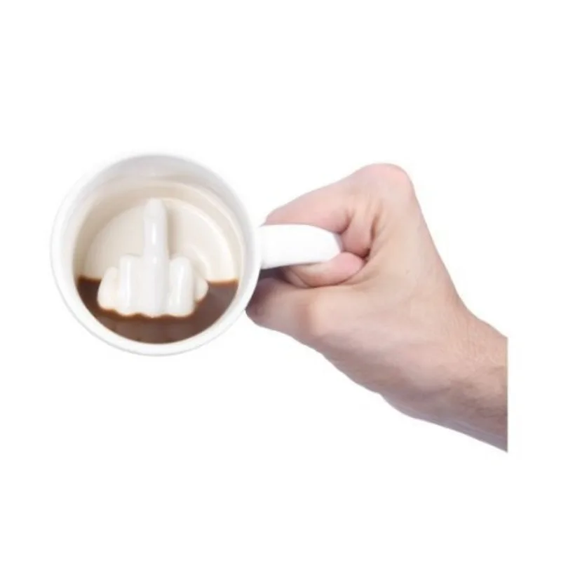 Middle Finger in The Bottom Mug Novelty Style Mixing Coffee Milk Cup Funny Ceramic Mug Middle Finger in The Bottom Mug Novelty Style Mixing Coffee Milk Cup Funny Ceramic Mug
