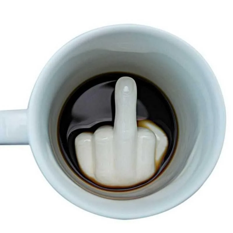 Middle Finger in The Bottom Mug Novelty Style Mixing Coffee Milk Cup Funny Ceramic Mug Middle Finger in The Bottom Mug Novelty Style Mixing Coffee Milk Cup Funny Ceramic Mug