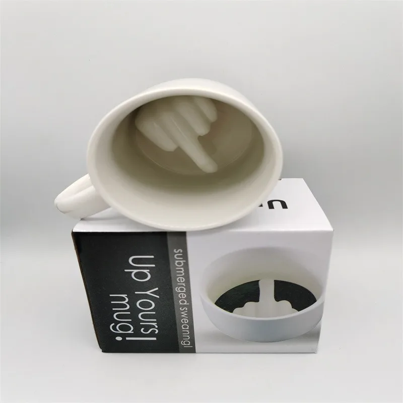 Middle Finger in The Bottom Mug Novelty Style Mixing Coffee Milk Cup Funny Ceramic Mug Middle Finger in The Bottom Mug Novelty Style Mixing Coffee Milk Cup Funny Ceramic Mug
