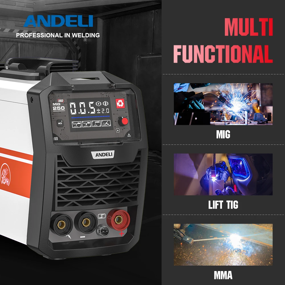 MIG-250 MIG Welders MIG MMA Lift TIG 3 in 1 Inverter Semi-automatic Welding Machine With Flux Cored Wire Metal Welding MIG-250 MIG Welders MIG MMA Lift TIG 3 in 1 Inverter Semi-automatic Welding Machine With Flux Cored Wire Metal Welding