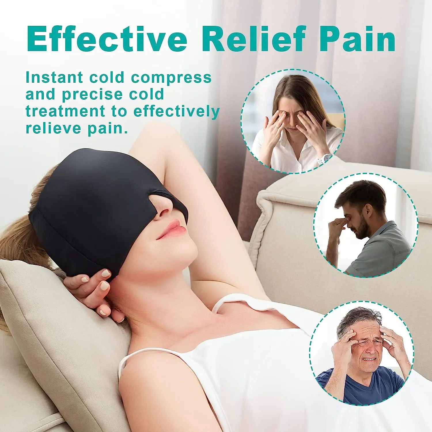 Migraine Relief Hat headache hat Gel Hot Cold Therapy Ice Cap For Relieve Pain Ice Hat Eye Mask Stress Pressure Pain Migraine Relief Hat headache hat Gel Hot Cold Therapy Ice Cap For Relieve Pain Ice Hat Eye Mask Stress Pressure Pain
