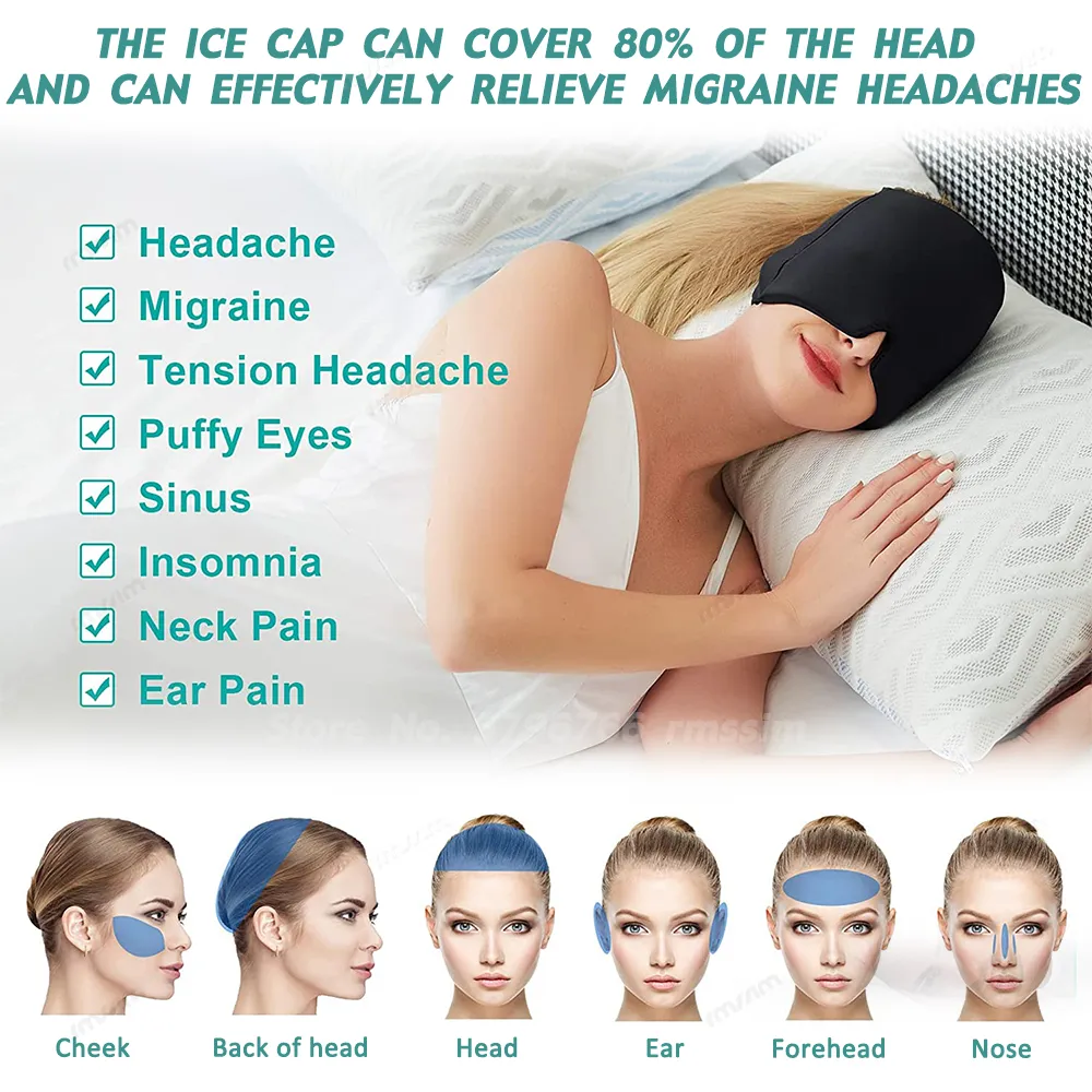 Migraine Relief HatHead Massager Gel Hot Cold Therapy Headache Migraine Relief Cap For Chemo,Sinus,Neck Wearable Migraine Relief HatHead Massager Gel Hot Cold Therapy Headache Migraine Relief Cap For Chemo,Sinus,Neck Wearable