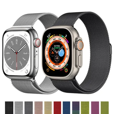 Milanese Loop For Apple Watch Ultra Band 49mm 44mm 45mm 40mm 41mm 42mm 38mm 38 mm belt bracelet iWatch series 7 se 3 5
