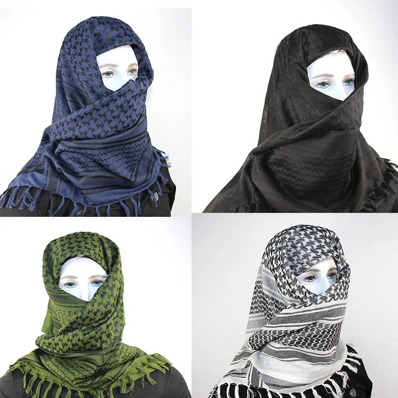 Military Arab Keffiyeh Shemagh Scarf Cotton Winter Shawl Neck Warmer Cover Head Wrap Windproof Tactical Camping Scarf Military Arab Keffiyeh Shemagh Scarf Cotton Winter Shawl Neck Warmer Cover Head Wrap Windproof Tactical Camping Scarf