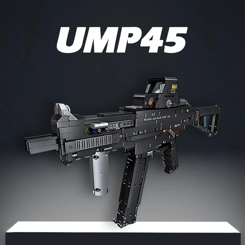 Military Blocks Guns UMP45 Model Building Blocks WW2 Bricks Handgun SHOOTING Army Weapon Classic Gun Toys For Kids Boys