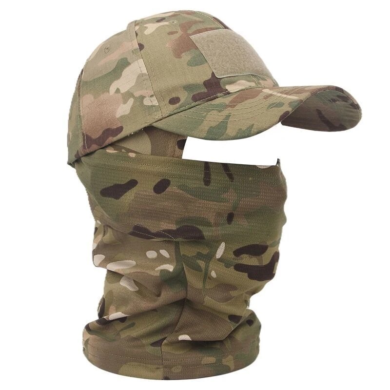 Military Hood Tactical Army Baseball Caps for Summer Snapback Sun Hats Outdoor Camouflage Balaclava Half Ski Mask