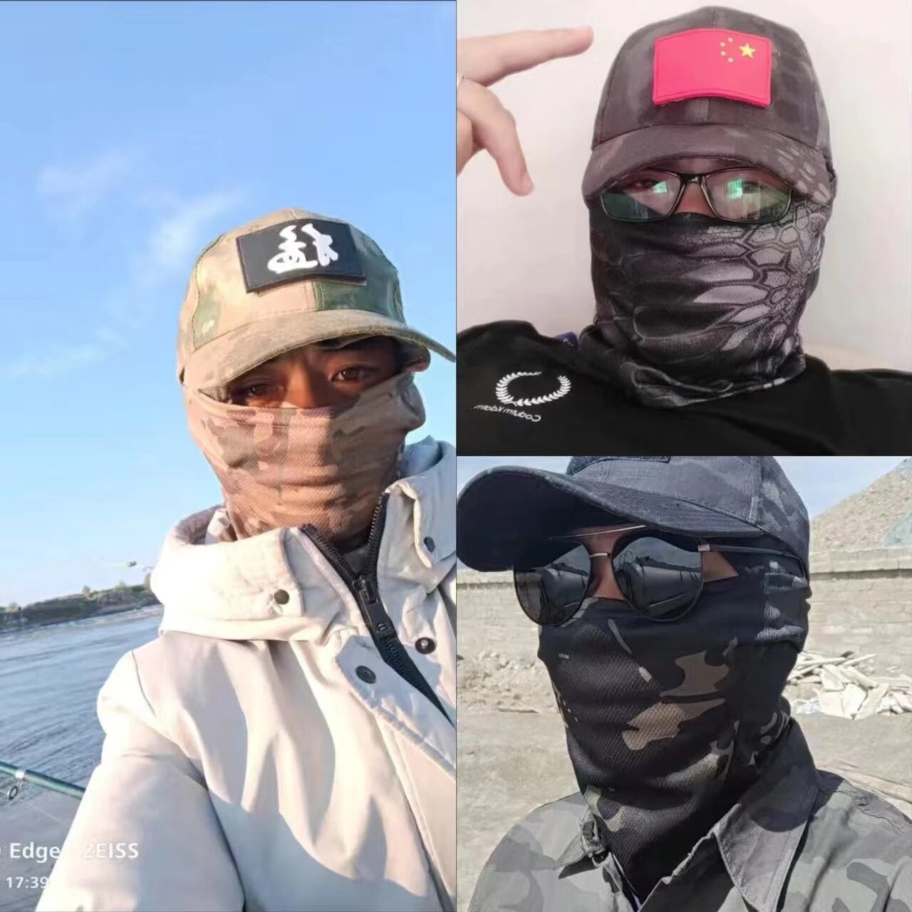 Military Hood Tactical Army Baseball Caps for Summer Snapback Sun Hats Outdoor Camouflage Balaclava Half Ski Mask
