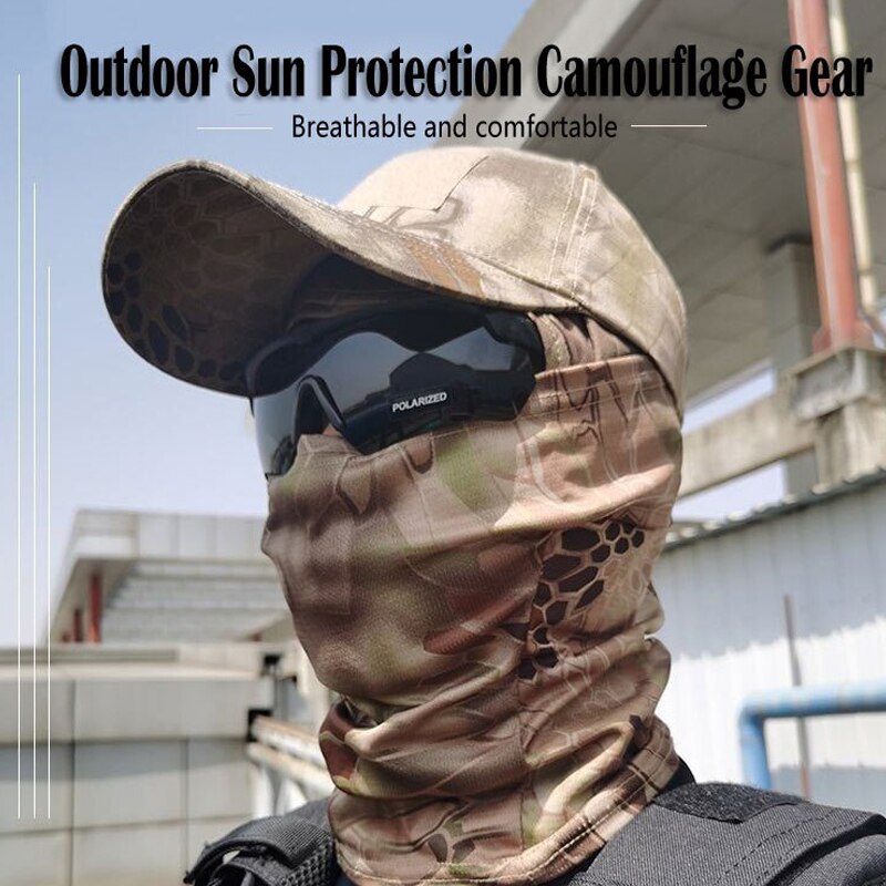 Military Hood Tactical Army Baseball Caps for Summer Snapback Sun Hats Outdoor Camouflage Balaclava Half Ski Mask