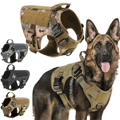 Military Large Dog Harness Pet German Shepherd K9 Malinois Training Vest Tactical Dog Harness And Leash Set For Dogs