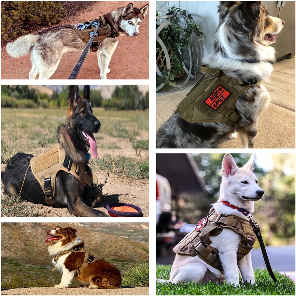 Military Large Dog Harness Pet German Shepherd K9 Malinois Training Vest Tactical Dog Harness And Leash Set For Dogs
