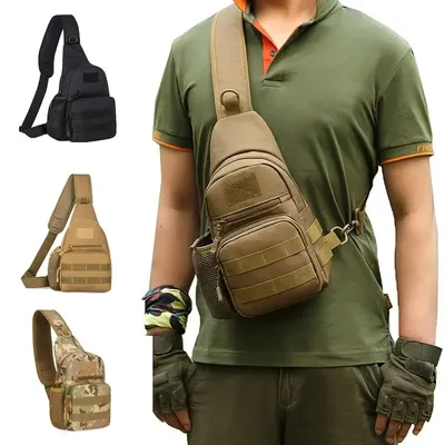 Military Shoulder Bag, Trekking Chest Sling Bag, Nylon Backpack For Hiking Outdoor Camping Fishing