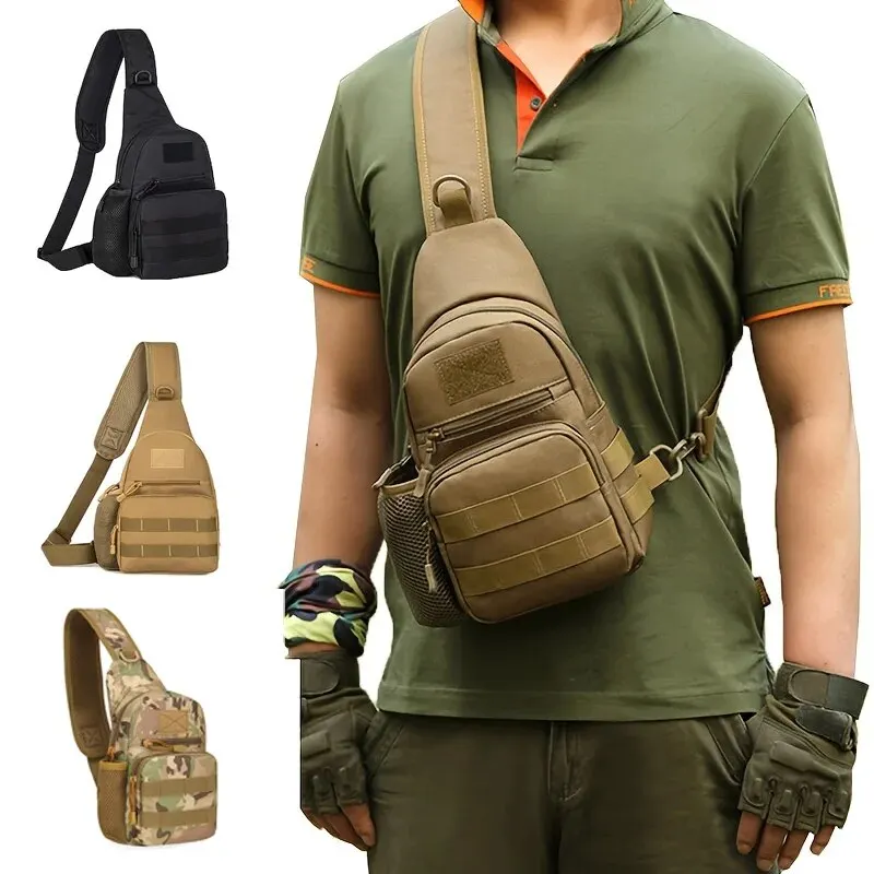 Military Shoulder Bag, Trekking Chest Sling Bag, Nylon Backpack For Hiking Outdoor Camping Fishing Military Shoulder Bag, Trekking Chest Sling Bag, Nylon Backpack For Hiking Outdoor Camping Fishing