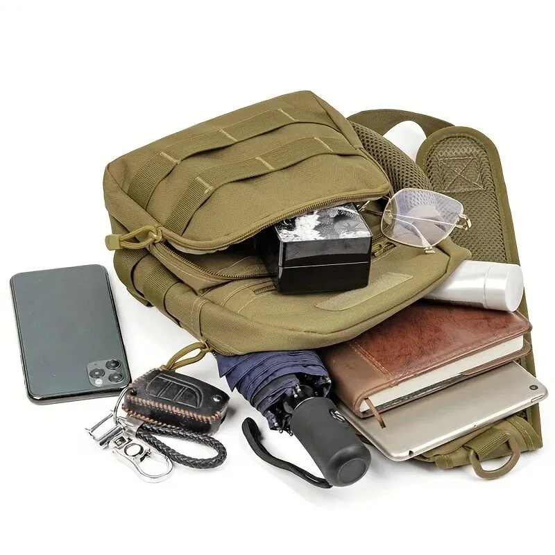 Military Shoulder Bag, Trekking Chest Sling Bag, Nylon Backpack For Hiking Outdoor Camping Fishing