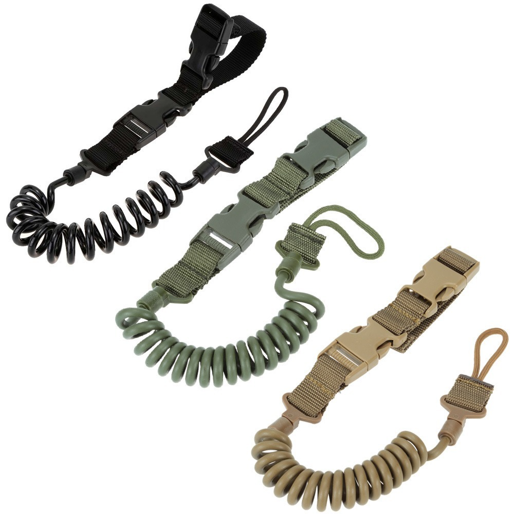 Military Tactical Lanyard Multi-purpose Spring Lanyard Pistol Secure Lanyard Rifle Sling Strap Shooting Hunting Gun Military Tactical Lanyard Multi-purpose Spring Lanyard Pistol Secure Lanyard Rifle Sling Strap Shooting Hunting Gun
