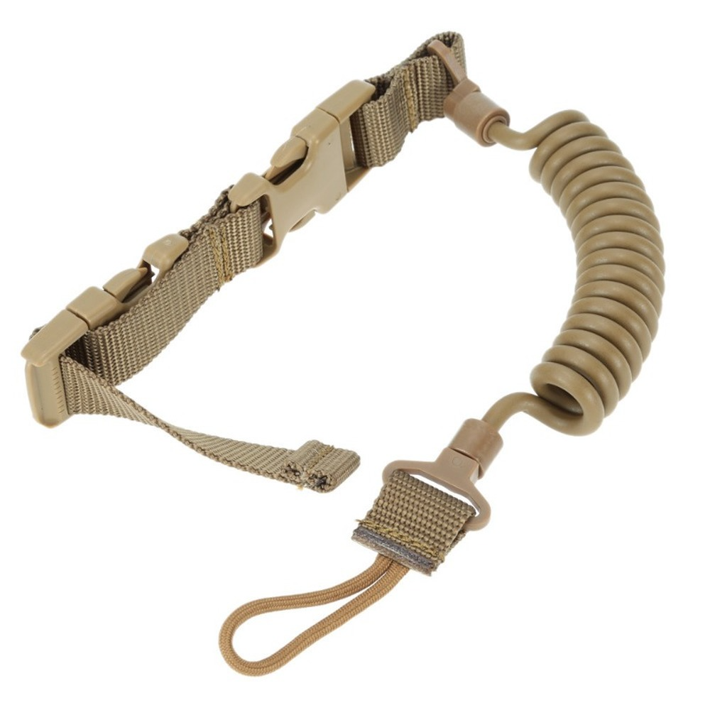 Military Tactical Lanyard Multi-purpose Spring Lanyard Pistol Secure Lanyard Rifle Sling Strap Shooting Hunting Gun