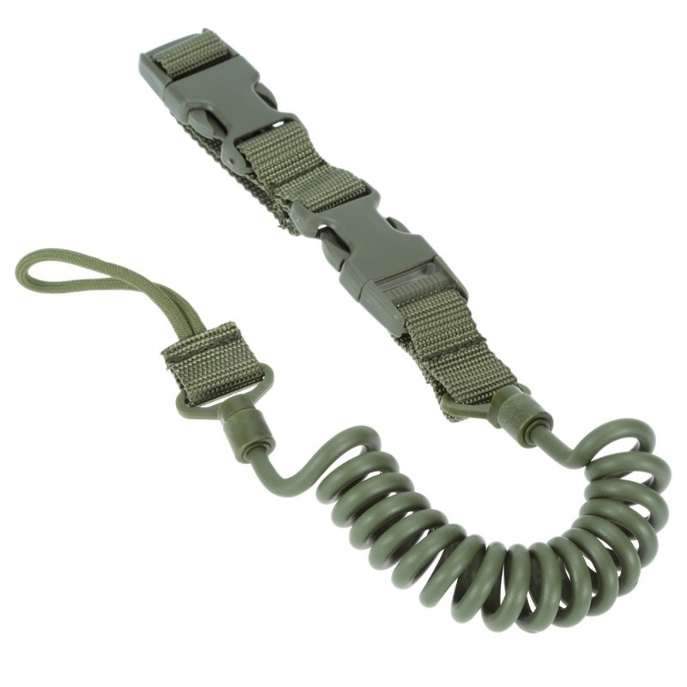 Military Tactical Lanyard Multi-purpose Spring Lanyard Pistol Secure Lanyard Rifle Sling Strap Shooting Hunting Gun