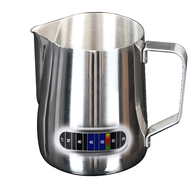 Milk Frothing Pitcher 350/600ML Temperature Display Stainless Steel Milk Frother Pitcher Jug Cup for Latte Art Barista
