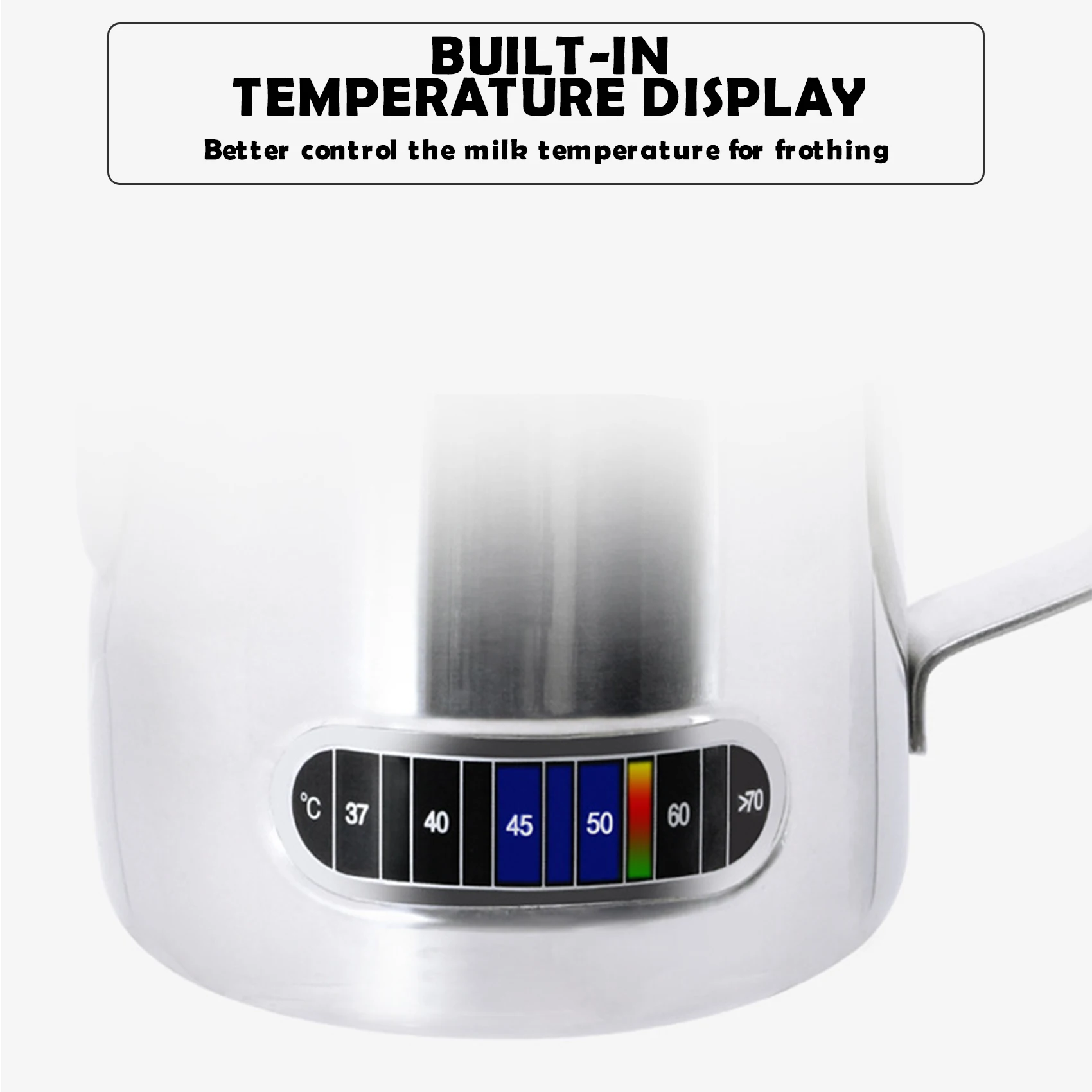 Milk Frothing Pitcher 350/600ML Temperature Display Stainless Steel Milk Frother Pitcher Jug Cup for Latte Art Barista Milk Frothing Pitcher 350/600ML Temperature Display Stainless Steel Milk Frother Pitcher Jug Cup for Latte Art Barista