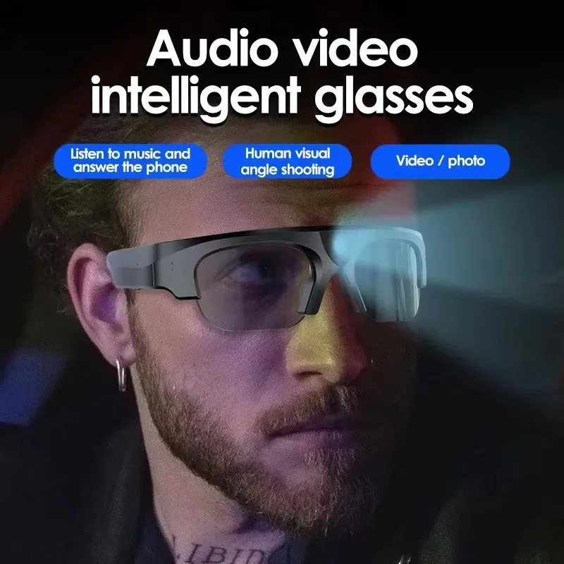 Mini 2K HD Camera Smart Glasses TWS Wireless Live Bluetooth Waterproof Drive Video Recorder Sports Outdoor Ride Call