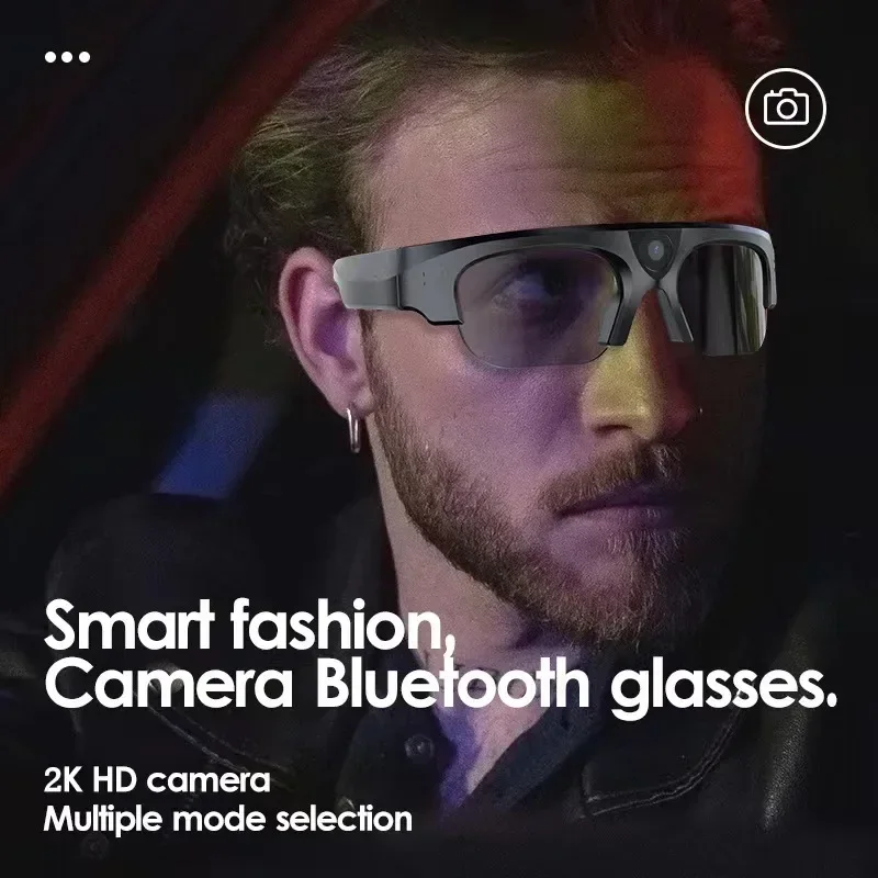 Mini 2K HD Camera Smart Glasses TWS Wireless Live Bluetooth Waterproof Drive Video Recorder Sports Outdoor Ride Call