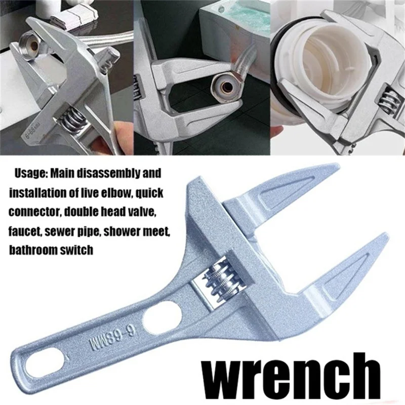 Mini Adjustable Bathroom Adjustable Wrench Strong Clamping Large Open End Multifunctional Aluminum Spanner Bathroom Mini Adjustable Bathroom Adjustable Wrench Strong Clamping Large Open End Multifunctional Aluminum Spanner Bathroom