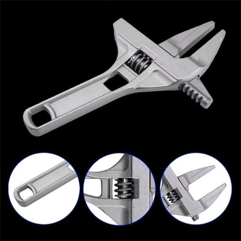 Mini Adjustable Bathroom Adjustable Wrench Strong Clamping Large Open End Multifunctional Aluminum Spanner Bathroom Mini Adjustable Bathroom Adjustable Wrench Strong Clamping Large Open End Multifunctional Aluminum Spanner Bathroom