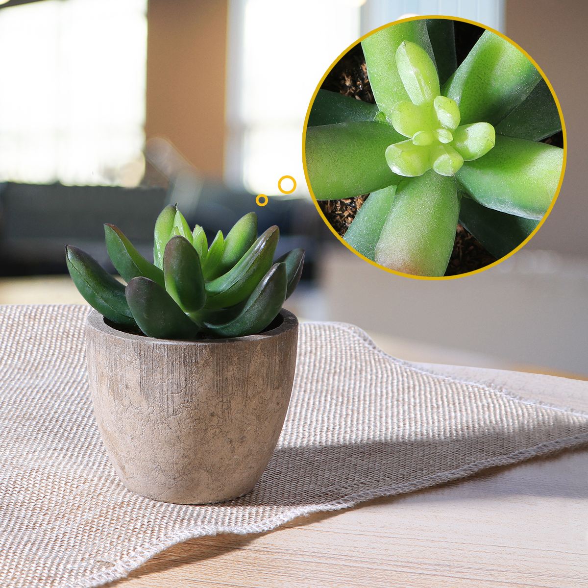 Mini Artificial Succulents in Pot (3 pcs)