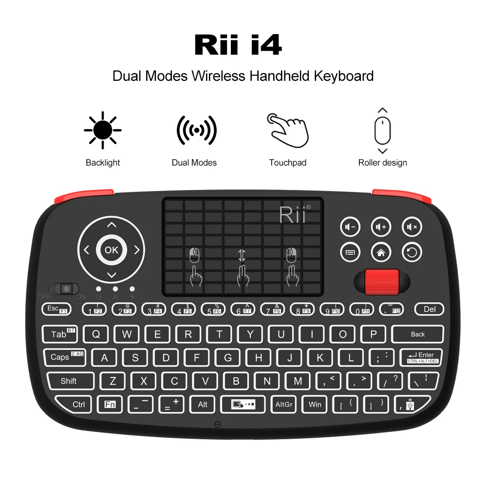 Mini Bluetooth Wireless Keyboard With Touchpad 2.4GHz Backlit Mouse Remote Control For Windows Android TV Box Smart TV Mini Bluetooth Wireless Keyboard With Touchpad 2.4GHz Backlit Mouse Remote Control For Windows Android TV Box Smart TV