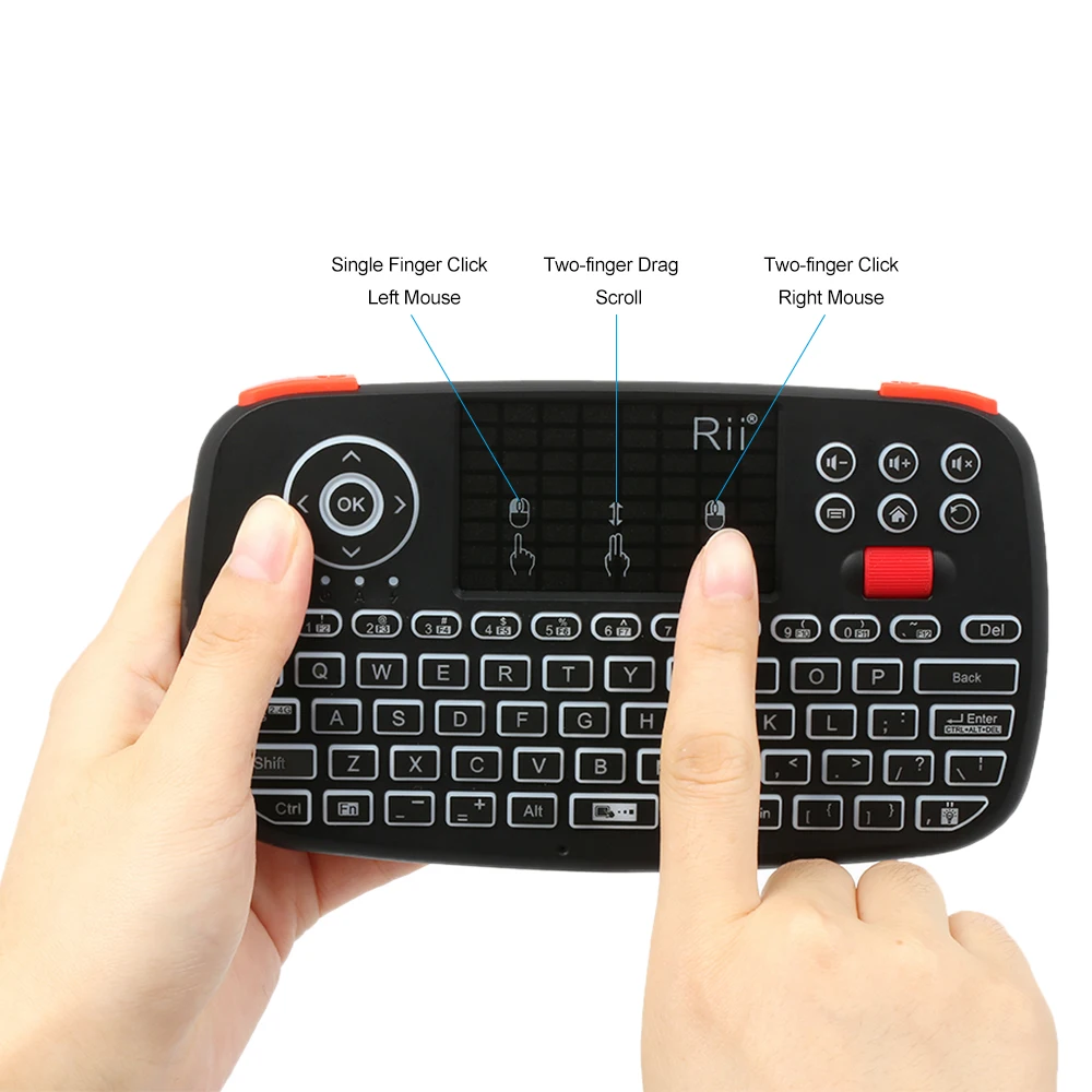 Mini Bluetooth Wireless Keyboard With Touchpad 2.4GHz Backlit Mouse Remote Control For Windows Android TV Box Smart TV Mini Bluetooth Wireless Keyboard With Touchpad 2.4GHz Backlit Mouse Remote Control For Windows Android TV Box Smart TV