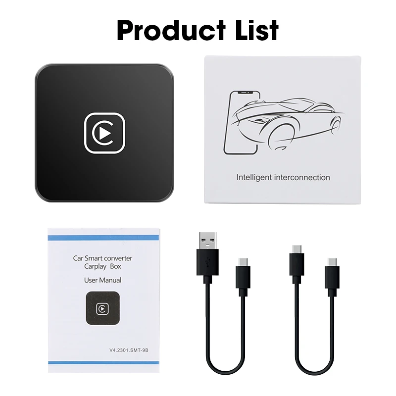 Mini Box Wired To Wireless CarPlay Android Auto Wireless Adapter Plug And Play Universal Mini Box Wired To Wireless CarPlay Android Auto Wireless Adapter Plug And Play Universal