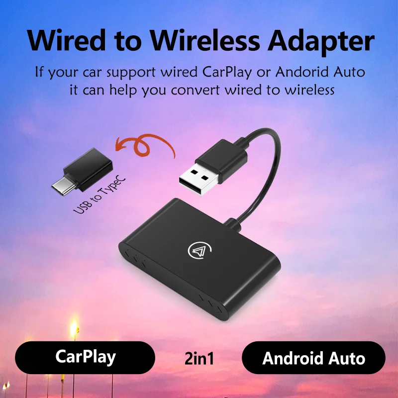 Mini Box Wireless Carplay and Android Auto Box 2in1 Wired to Wireless Dongle Automatic Connect Adapter 5.0 Bluetooth Mini Box Wireless Carplay and Android Auto Box 2in1 Wired to Wireless Dongle Automatic Connect Adapter 5.0 Bluetooth