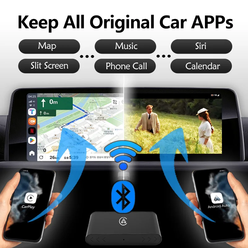 Mini Box Wireless Carplay and Android Auto Box 2in1 Wired to Wireless Dongle Automatic Connect Adapter 5.0 Bluetooth Mini Box Wireless Carplay and Android Auto Box 2in1 Wired to Wireless Dongle Automatic Connect Adapter 5.0 Bluetooth
