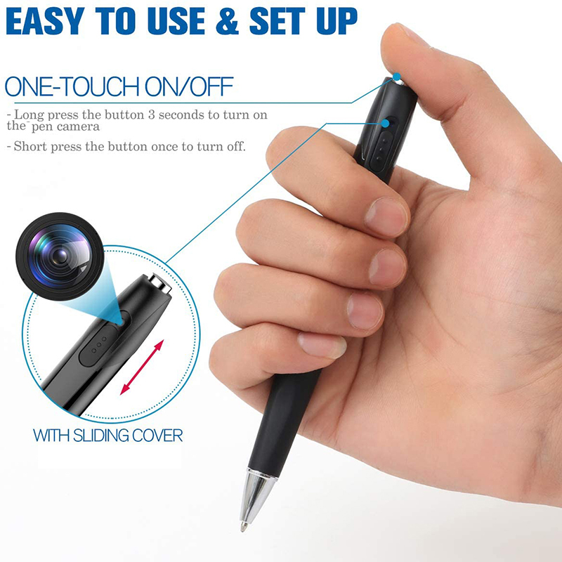 Mini Camera Pen Pocket Digital Voice Video Recorder for Business Conference 1080P Wearable Body Micro Cam Security