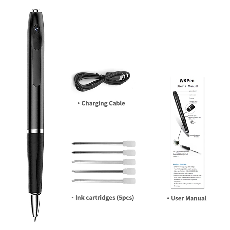 Mini Camera Pen Pocket Digital Voice Video Recorder for Business Conference 1080P Wearable Body Micro Cam Security