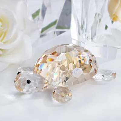 Mini Clear Crystal Turtle Figurine