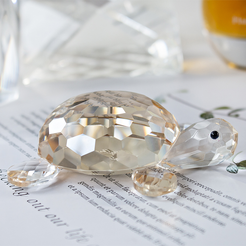 Mini Clear Crystal Turtle Figurine