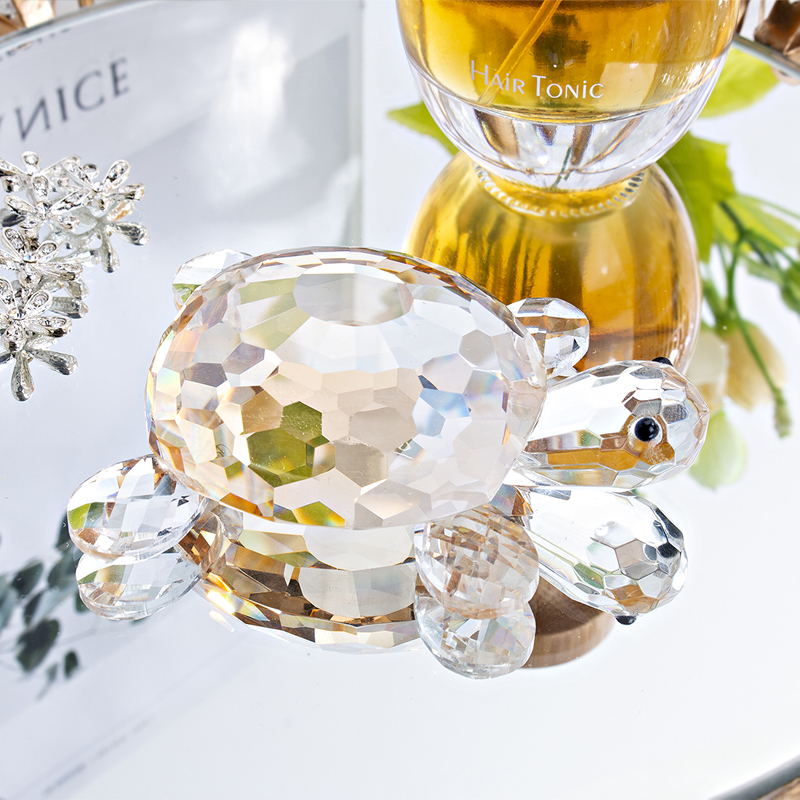 Mini Clear Crystal Turtle Figurine
