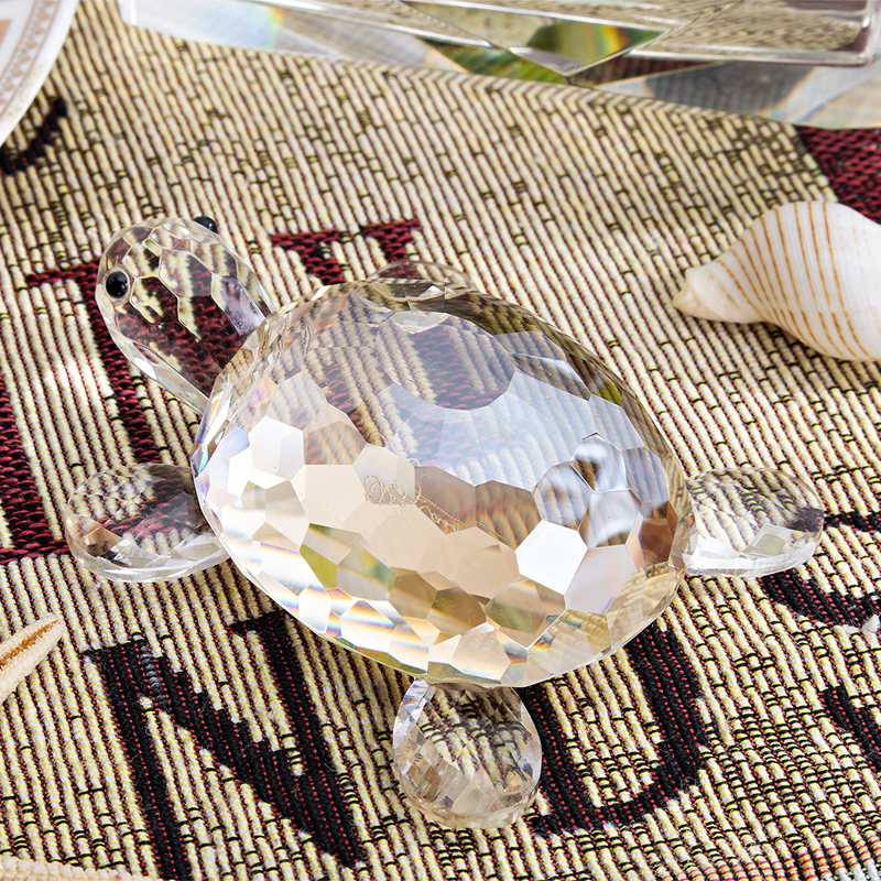 Mini Clear Crystal Turtle Figurine