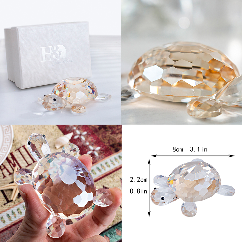 Mini Clear Crystal Turtle Figurine