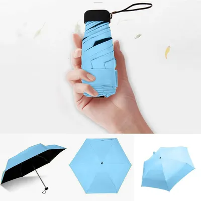Mini Compact Pocket Umbrella for Women Flat Lightweight Umbrella Parasol Folding Sun Umbrellas Travel Sunshade Paraguas