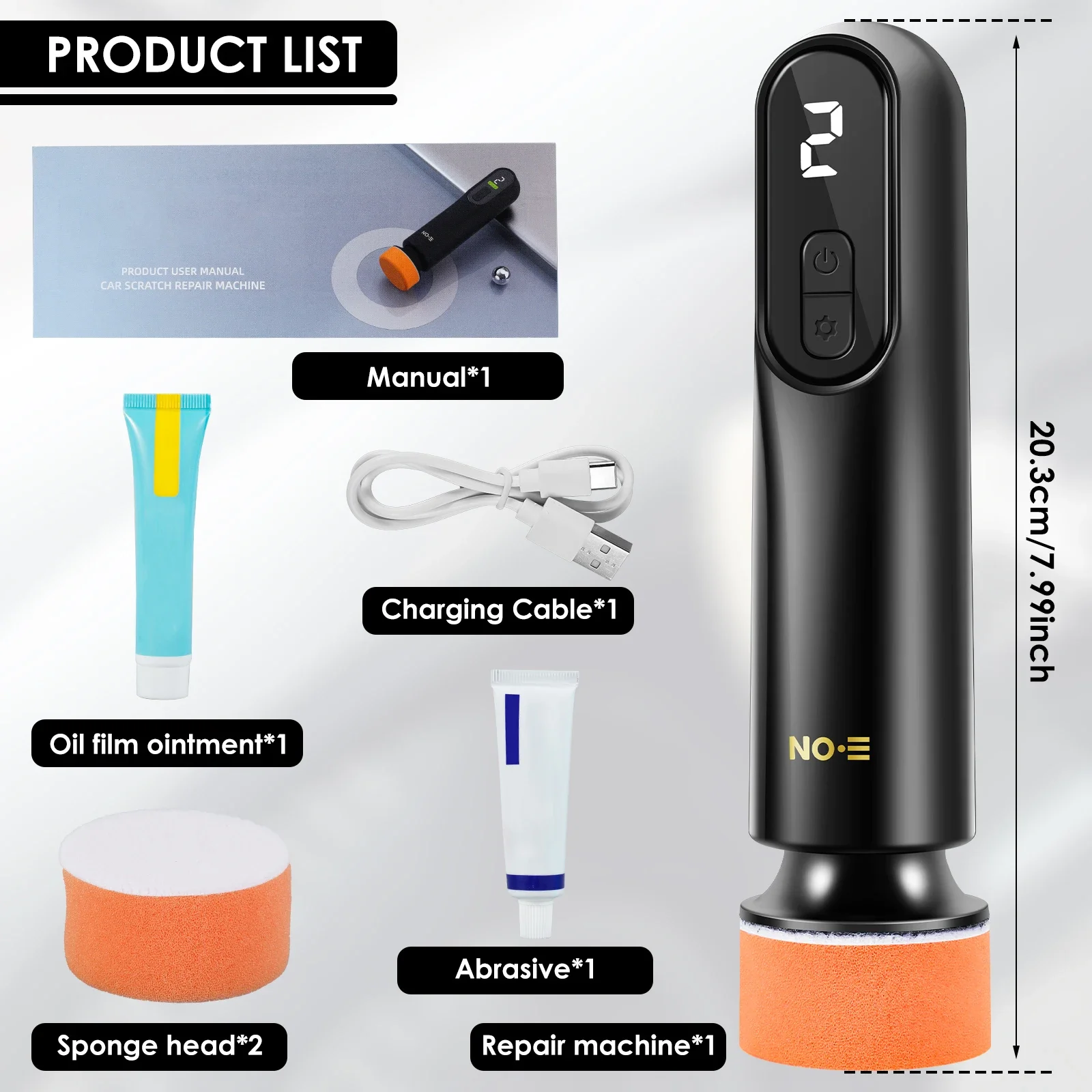 Mini Cordless Car Polisher Electric Car Polishing Repair Kit LED Display Automotive Scratch Removal Polishing Machine