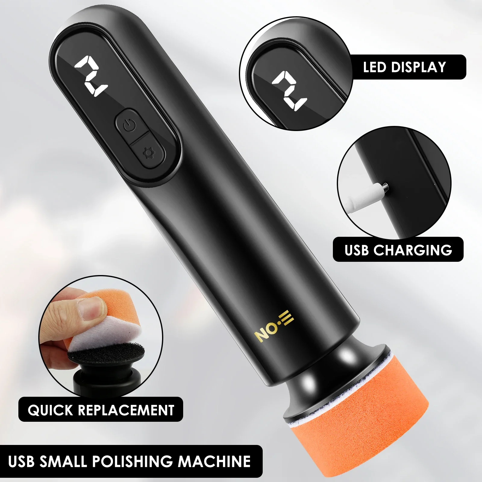 Mini Cordless Car Polisher Electric Car Polishing Repair Kit LED Display Automotive Scratch Removal Polishing Machine