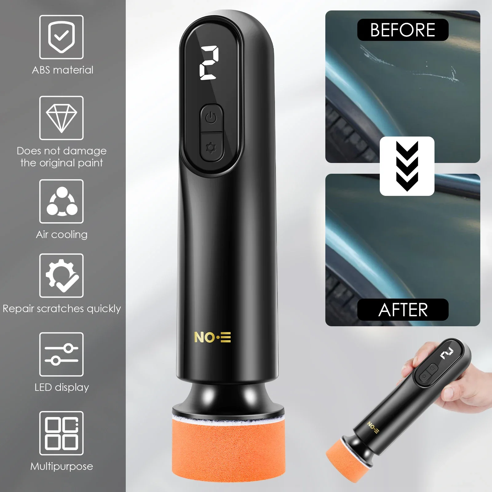 Mini Cordless Car Polisher Electric Car Polishing Repair Kit LED Display Automotive Scratch Removal Polishing Machine