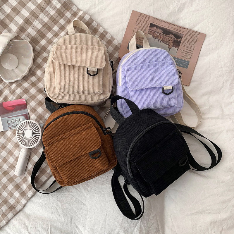Mini Corduroy Backpack for Women Mini Corduroy Backpack for Women
